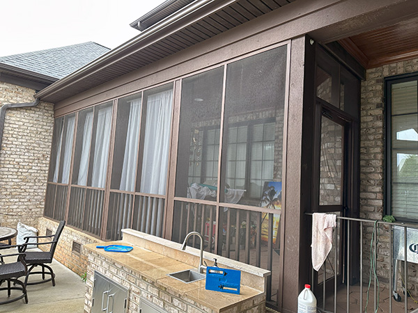 Exterior view before porch enclosure installation in Waxhaw