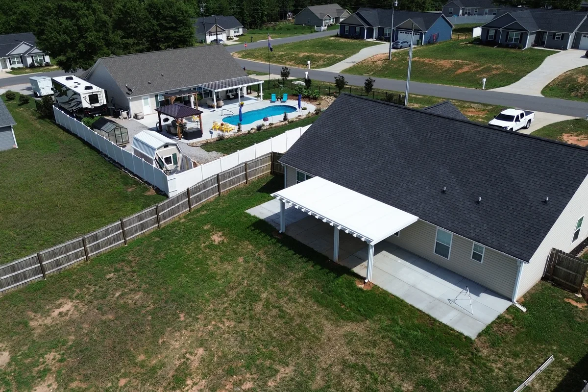 Custom patio enclosure detail in Doe Ridge, Lancaster County SC