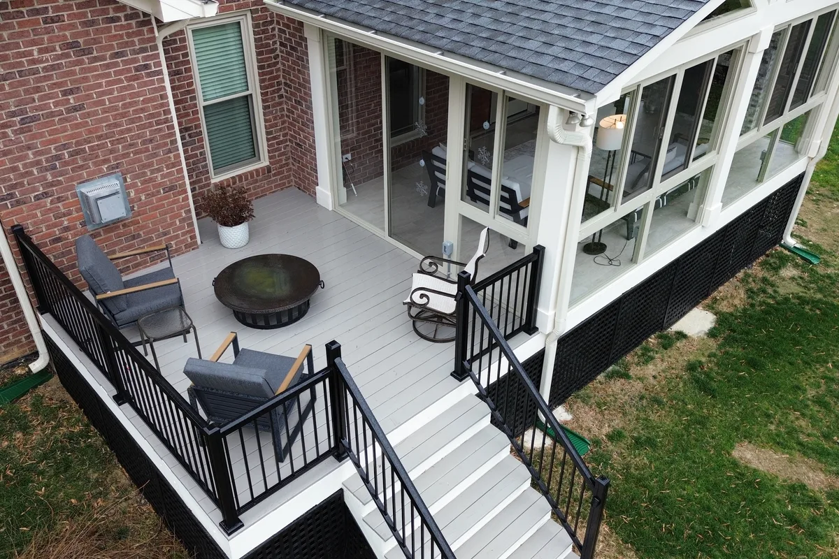 3-season glass room interior view Matthews North Carolina addition