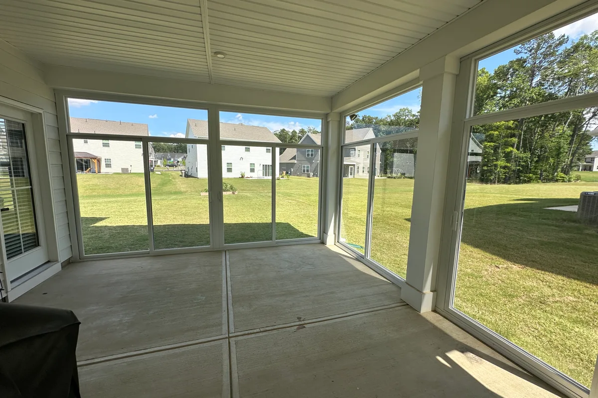 Completed glass porch enclosure detail Indian Trail NC