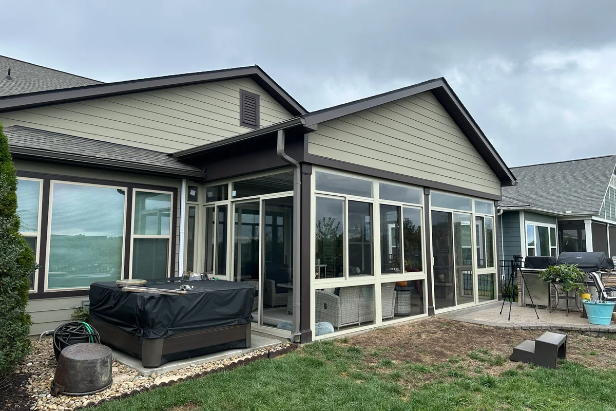 3-season porch enclosure final detail Stanley North Carolina