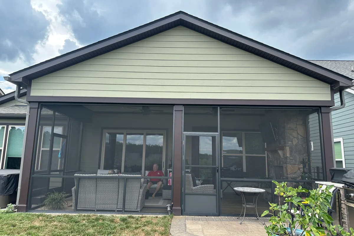 Existing porch structure before 3-season glass enclosure Stanley