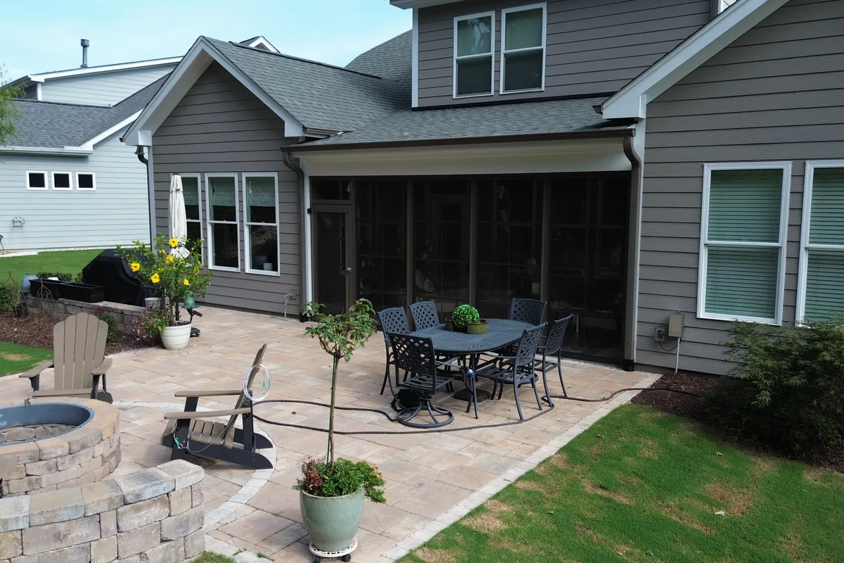 Porch enclosure vinyl-film detail installation by contractor in Gaston County