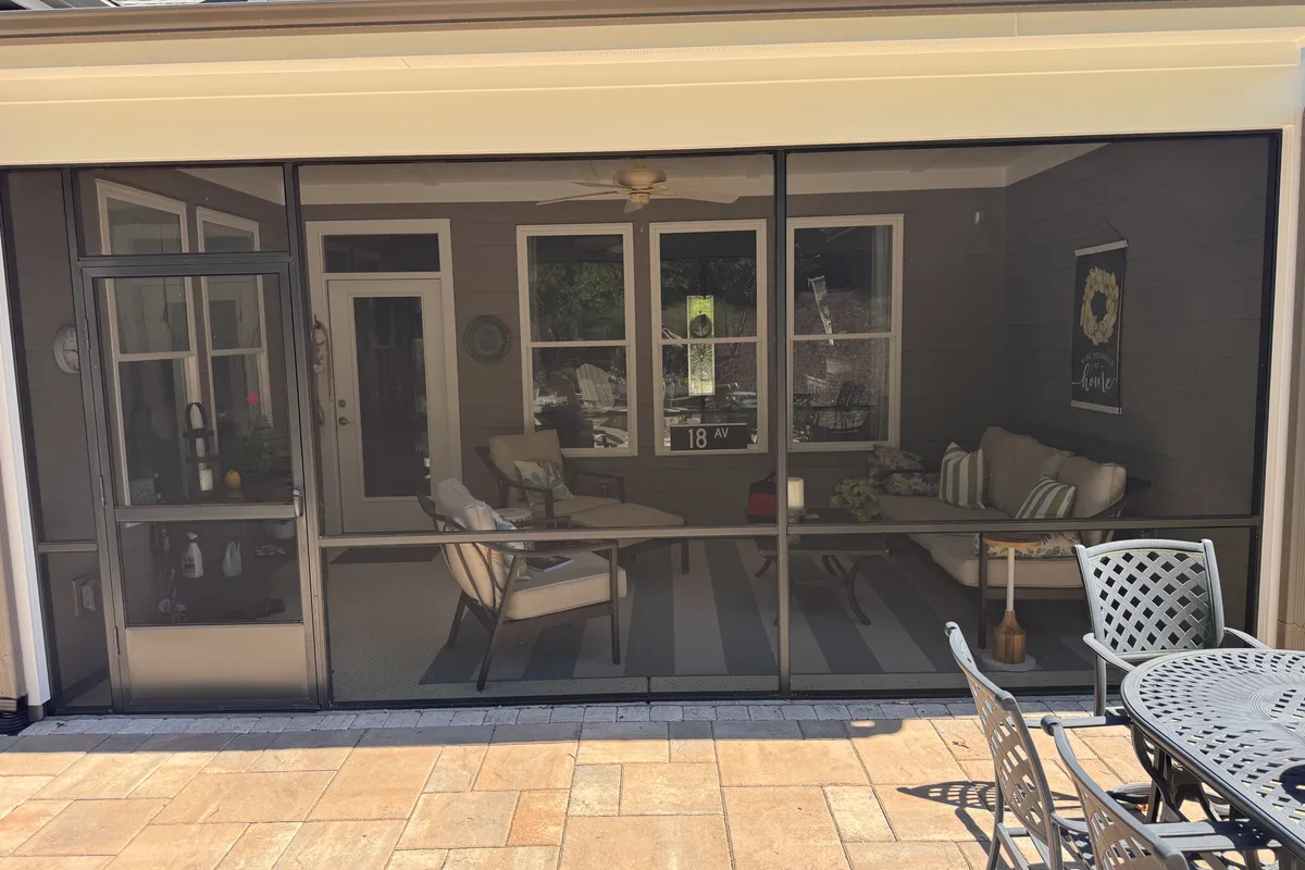 Original porch before vinyl enclosure installation in Gaston County North Carolina
