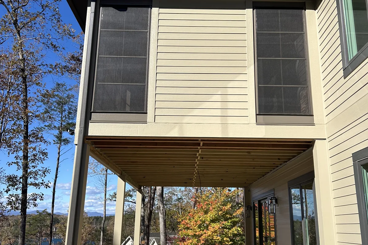 Vinyl film enclosure installation detail showing finished quality Pickens County