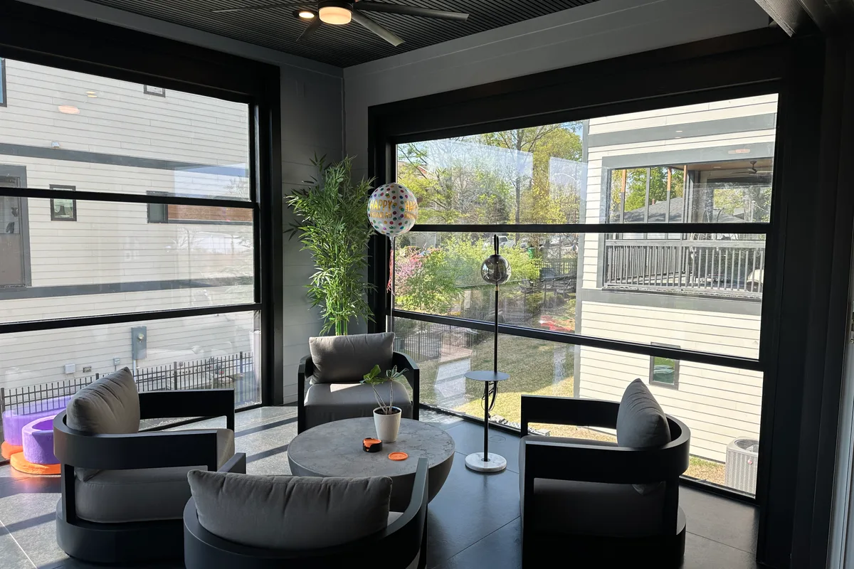 Four season room installation detail in Charlotte NC enclosure