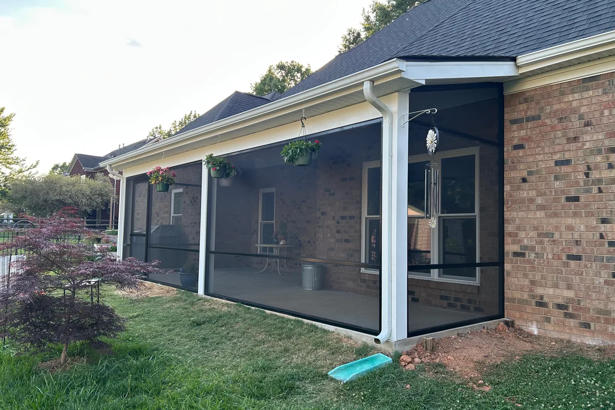 Screened enclosure corner detail by contractor in Indian Trail NC